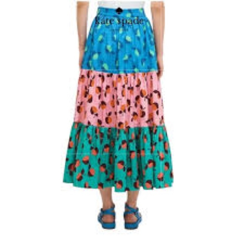 Kate Spade New York Color Block Apple Maxi Skirt MSRP $398 Size 14 - Picture 3 of 6